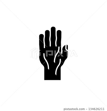 Old people hand vector icon. Hand gesture icon solid style. perfect use for logo, presentation, website, and more. modern icon design glyph style 134626211