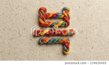 Colorful Knitted Korean Text Bok (Fortune) 3D 134626485