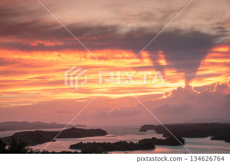 Evening view from Kirigaki Observatory, Shima City, Mie Prefecture Evening view from Kirigaki Observatory, Shima City, Mie Prefecture 134626764