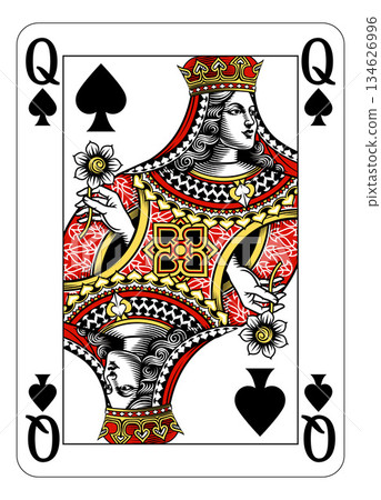 Queen of Spades Design from Deck of Playing Cards Queen of Spades Design from Deck of Playing Cards 134626996