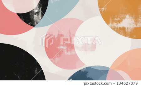 抽象的粉彩設計背景,由重疊的彩色圓圈組成 抽象的粉彩設計背景,由重疊的彩色圓圈組成 134627079