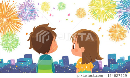 看煙花的夫婦 134627329