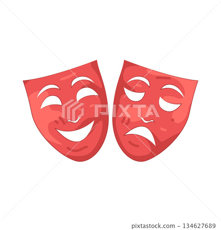 Illustration of theater mask  134627689