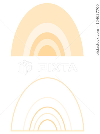 Nordic modern semicircular and nuanced color arch-shaped design parts set 134627700