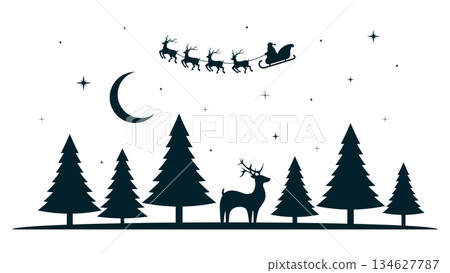 merry christmas design with deer 134627787