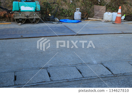 A construction site where roads are excavated A construction site where roads are excavated 134627810