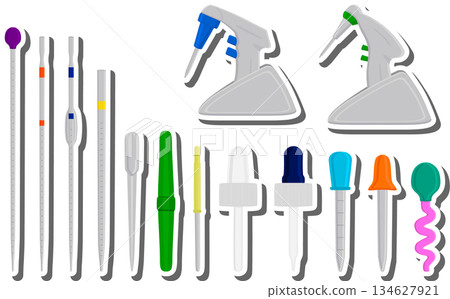 big kit different medical pipette, dropper for laboratory big kit different medical pipette, dropper for laboratory 134627921