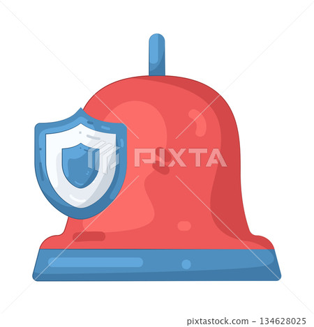 Illustration of notification bell with a security shield Illustration of notification bell with a security shield 134628025