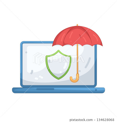 Illustration of laptop insurance  134628068