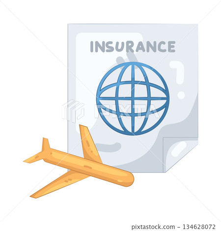 Illustration of travel insurance  134628072