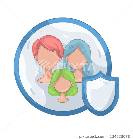 Illustration of family insurance Illustration of family insurance 134628078