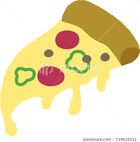 手繪圖示：切披薩 134628332