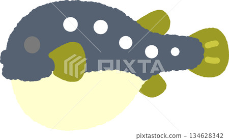 Hand-drawn icon: Pufferfish 134628342