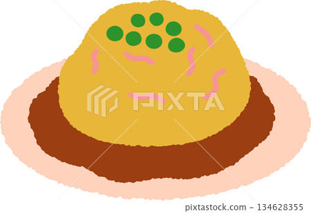 手繪圖示天津飯 134628355