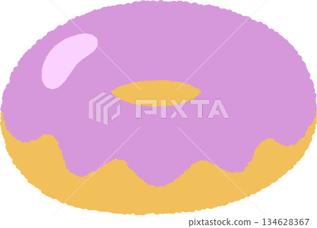 Hand-drawn single icon illustration Food Donut 134628367