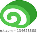 Hand-drawn food icon illustration: Roll cake 134628368