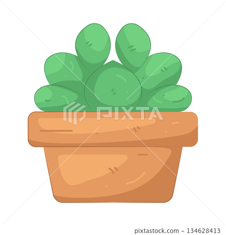 Illustration of plant pot 134628413