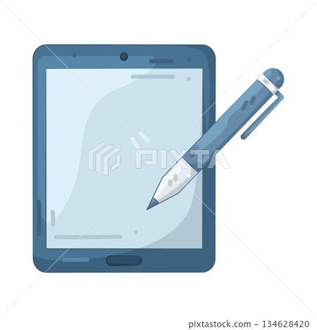 Illustration of pen tablet Illustration of pen tablet 134628420
