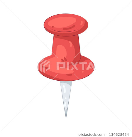 Illustration of push pin  134628424
