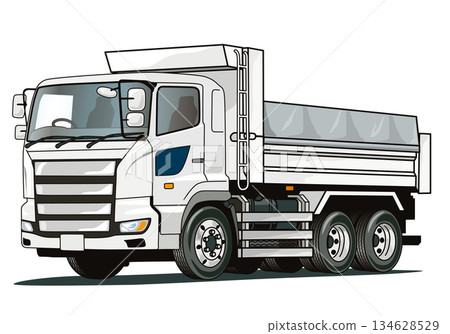 白色自卸卡車 白色自卸卡車 134628529