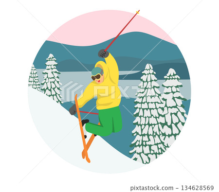 Ski mogul jump 134628569