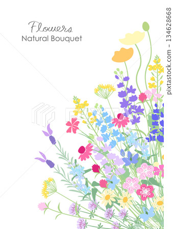 Natural and colorful bouquet of flowers 134628668