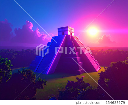 瑪雅文明的宏偉金字塔 134628679