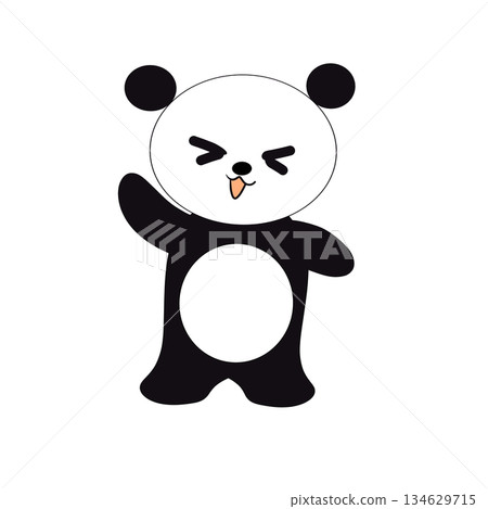 panda waving panda waving 134629715