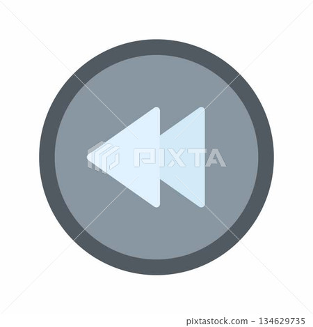 Rewind Symbol icon vector image. Suitable for mobile apps, web apps and print media. 134629735