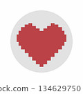 Pixel Heart icon vector image. Suitable for mobile apps, web apps and print media. 134629750