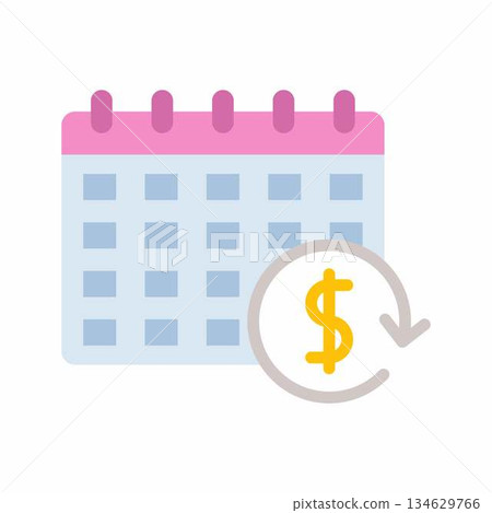 Monthly Subscription icon vector image. Suitable for mobile apps, web apps and print media. 134629766