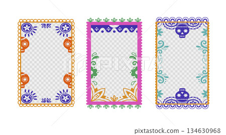 Mexican frame set with traditional motifs Mexican frame set with traditional motifs 134630968