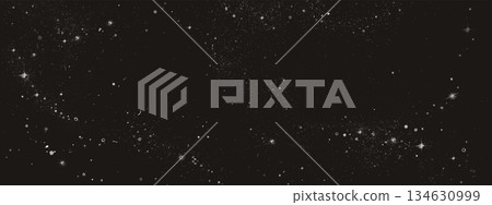 Black milky way space background with white stars 134630999