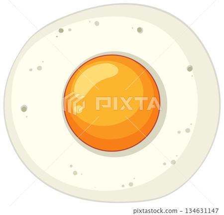 Top View Vector Illustration of Fried Egg with Yolk Top View Vector Illustration of Fried Egg with Yolk 134631147