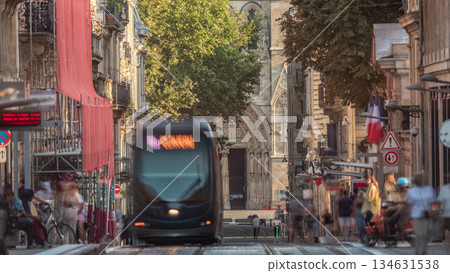 Timelapse of Bordeaux Cathedral or Cathedrale Saint Andre from Vital Carles street 134631538