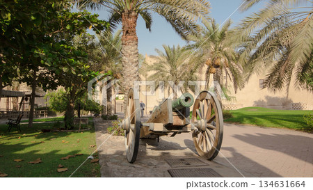 Historic fort at the Museum of Ajman timelapse hyperlapse, United Arab Emirates 134631664