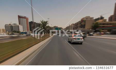 Drive on the streets of Ajman timelapse hyperlapse. Ajman is the capital of the emirate of Ajman in the United Arab Emirates. Drive on the streets of Ajman timelapse hyperlapse. Ajman is the capital of the emirate of Ajman in the United Arab Emirates. 134631677