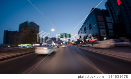 Drive on the streets of Ajman timelapse hyperlapse. Ajman is the capital of the emirate of Ajman in the United Arab Emirates. 134631678
