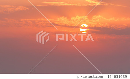 Sunset in Ajman aerial view from rooftop timelapse. United Arab Emirates. Sunset in Ajman aerial view from rooftop timelapse. United Arab Emirates. 134631689
