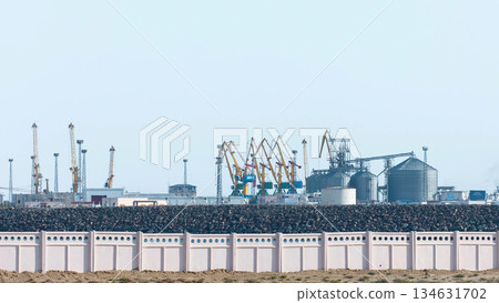 View to the seaport timelapse in city of Aktau Kazakhstan View to the seaport timelapse in city of Aktau Kazakhstan 134631702