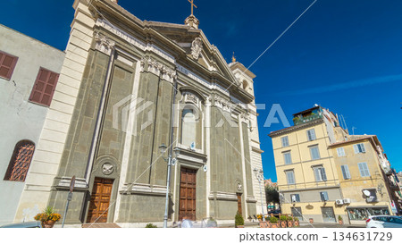 Duomo di San Pancrazio Martire in beautiful town of Albano Laziale timelapse hyperlapse, Italy Duomo di San Pancrazio Martire in beautiful town of Albano Laziale timelapse hyperlapse, Italy 134631729
