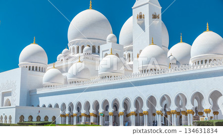 Sheikh Zayed Grand Mosque timelapse in Abu Dhabi, the capital city of United Arab Emirates Sheikh Zayed Grand Mosque timelapse in Abu Dhabi, the capital city of United Arab Emirates 134631834