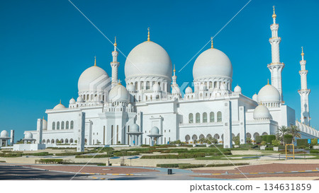 Sheikh Zayed Grand Mosque timelapse in Abu Dhabi, the capital city of United Arab Emirates Sheikh Zayed Grand Mosque timelapse in Abu Dhabi, the capital city of United Arab Emirates 134631859