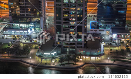 Residential and office buildings in Jumeirah lake towers district timelapse in Dubai Residential and office buildings in Jumeirah lake towers district timelapse in Dubai 134632113