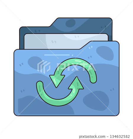 illustration of folder sync 134632582