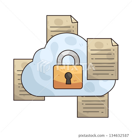 illustration of Secure Cloud 134632587