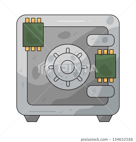 illustration of safe box illustration of safe box 134632588