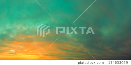 Colorful cloudy sky at sunset. Gradient color. Sky texture. Abstract nature background Colorful cloudy sky at sunset. Gradient color. Sky texture. Abstract nature background 134633039