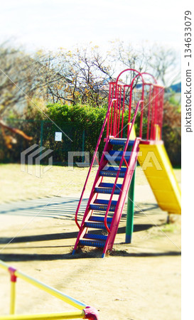 Colorful slide in the park 134633079