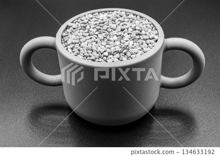 Organic dry buckwheat grains consisting of raw natural product 134633192